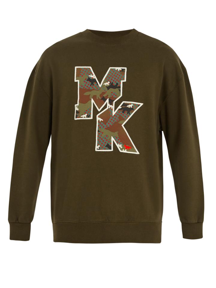 Maison Kitsuné Camouflage Fox-print Logo Cotton Sweatshirt