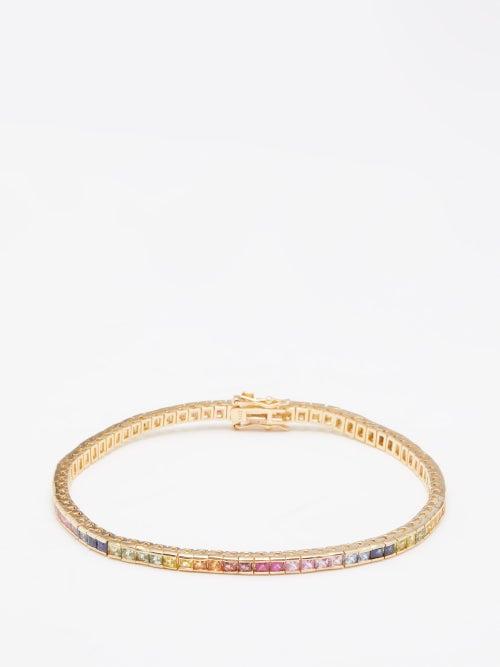Mateo - Sapphire & 14kt Gold Tennis Bracelet - Mens - Multi