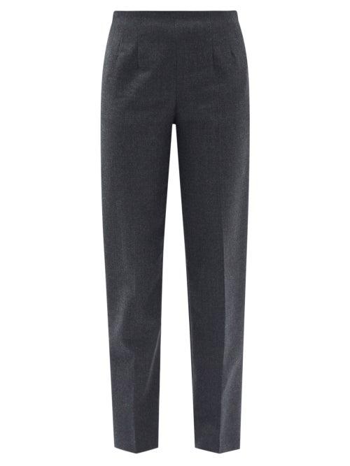 The Row - Tezza Flannel Straight-leg Trousers - Womens - Grey