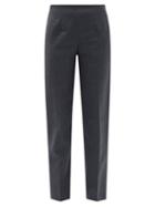 The Row - Tezza Flannel Straight-leg Trousers - Womens - Grey