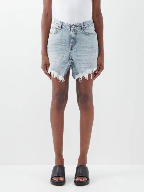 Balenciaga - Deconstructed Denim Mini Skirt - Womens - Blue