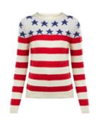 Matchesfashion.com Saint Laurent - American Flag Intarsia Wool Blend Sweater - Womens - Red Multi