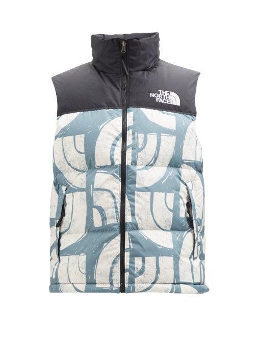 The North Face - 1996 Nuptse Printed Down Gilet - Mens - Blue Multi