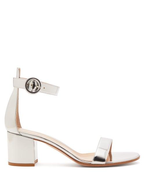 Matchesfashion.com Gianvito Rossi - Portofino 60 Metallic Leather Sandals - Womens - Silver