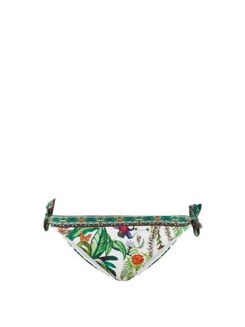 Matchesfashion.com Camilla - Daintree Darling Forest-print Bikini Briefs - Womens - White Print