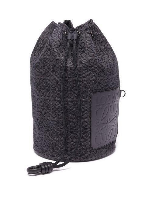 Mens Bags Loewe - Sailor Large Leather And Canvas Bucket Bag - Mens - Black