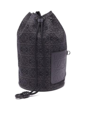 Mens Bags Loewe - Sailor Large Leather And Canvas Bucket Bag - Mens - Black