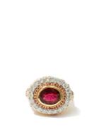 Matchesfashion.com Jade Jagger - Diamond, Ruby & 18kt Gold Cocktail Ring - Womens - Red Gold
