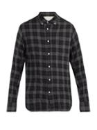 Matchesfashion.com Officine Gnrale - Checked Cotton Blend Shirt - Mens - Dark Grey