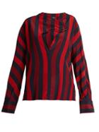 Matchesfashion.com Joseph - Leigh Striped Silk Blouse - Womens - Red Stripe