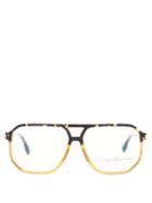 Matchesfashion.com Victoria Beckham - Aviator Tortoiseshell-gradient Acetate Glasses - Womens - Amber