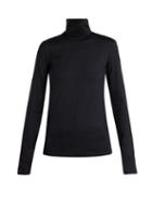 Matchesfashion.com Jil Sander - Roll Neck Cotton Blend Top - Womens - Navy