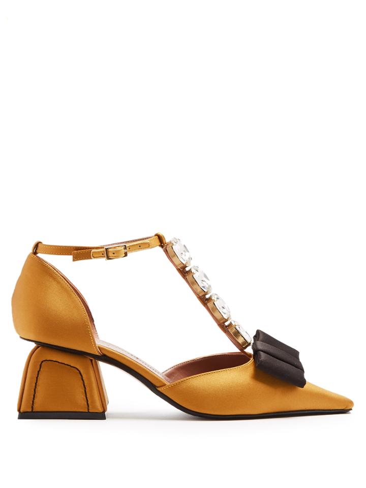 Marni Crystal-embellished Satin Pumps