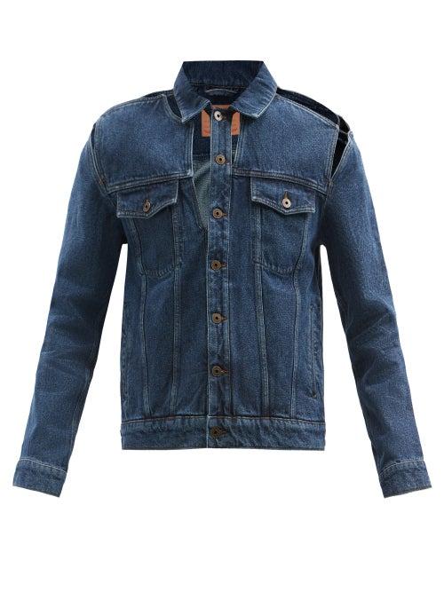 Matchesfashion.com Y/project - Peep Show Organic-cotton Denim Jacket - Mens - Navy
