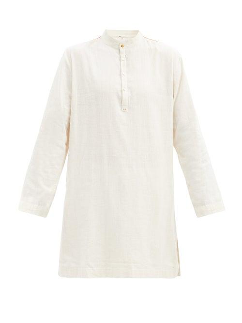 Matchesfashion.com 11.11 / Eleven Eleven - Band-collar Cotton Tunic - Mens - Cream