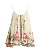 Mes Demoiselles Josephine Floral-embroidered Cotton Top