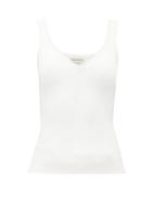 Matchesfashion.com Alexander Mcqueen - Sweetheart-neckline Ribbed Tank Top - Womens - White