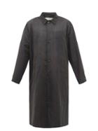 Toogood - The Messenger Checked Cotton Overcoat - Mens - Black