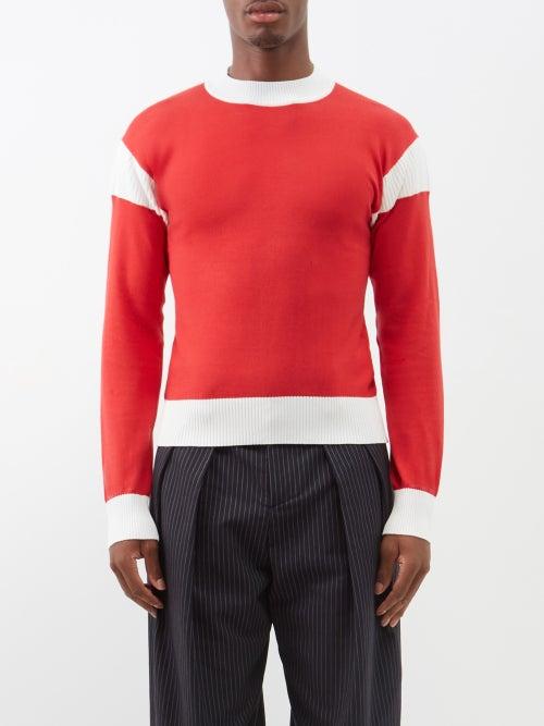 Molly Goddard - Ethan Cotton-blend Sweater - Mens - Red Cream