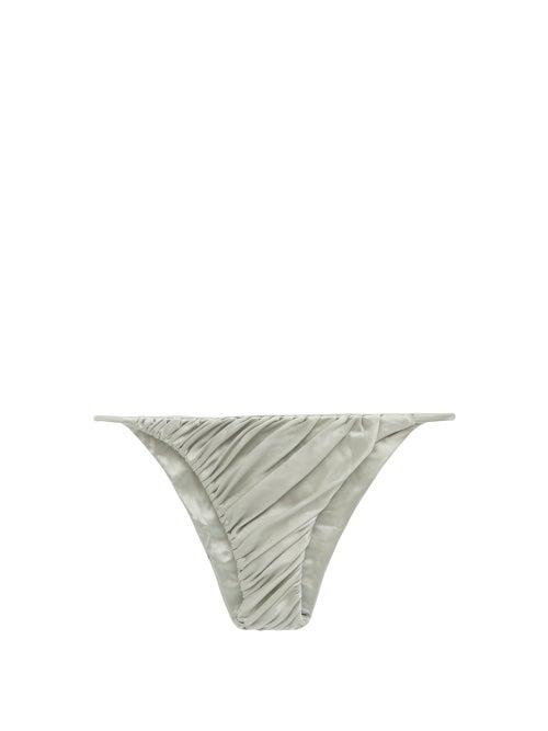 Matchesfashion.com Isa Boulder - Idris Ruched Bikini Briefs - Womens - Light Green