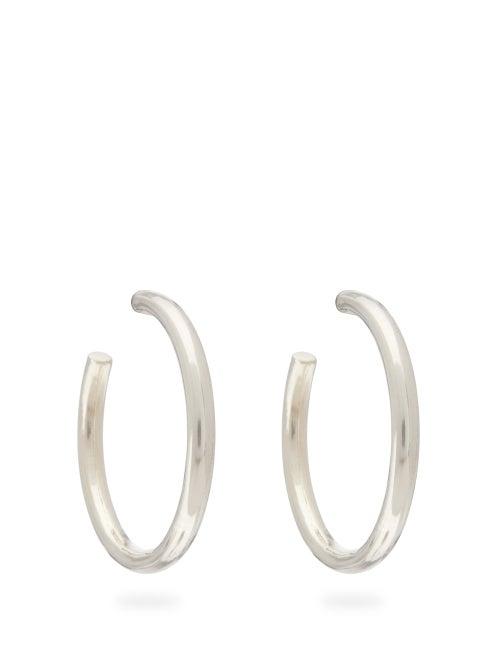 Matchesfashion.com Misho - Hollow Hoop Gold Plated Earrings - Womens - Silver