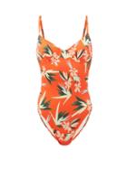 Matchesfashion.com Solid & Striped - The Taylor Floral-print Swimsuit - Womens - Orange Multi