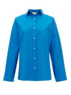 Matchesfashion.com Marni - Pleated-back Cotton Shirt - Womens - Blue