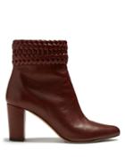 Matchesfashion.com Altuzarra - Ghianda Block Heeled Ankle Boots - Womens - Burgundy