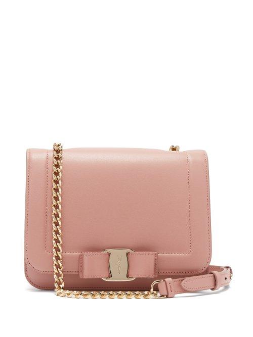 Matchesfashion.com Salvatore Ferragamo - Vara Leather Cross Body Bag - Womens - Light Pink