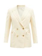 Matchesfashion.com Blaz Milano - Savannah Double-breasted Linen-blend Blazer - Womens - Cream