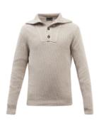 Iris Von Arnim - Landon Quarter-placket Cashmere Sweater - Mens - Beige