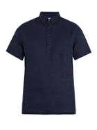 Matchesfashion.com Onia - Josh Short Sleeved Linen Polo Shirt - Mens - Navy