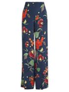 Diane Von Furstenberg Ampre-print Wide-leg Cady Trousers