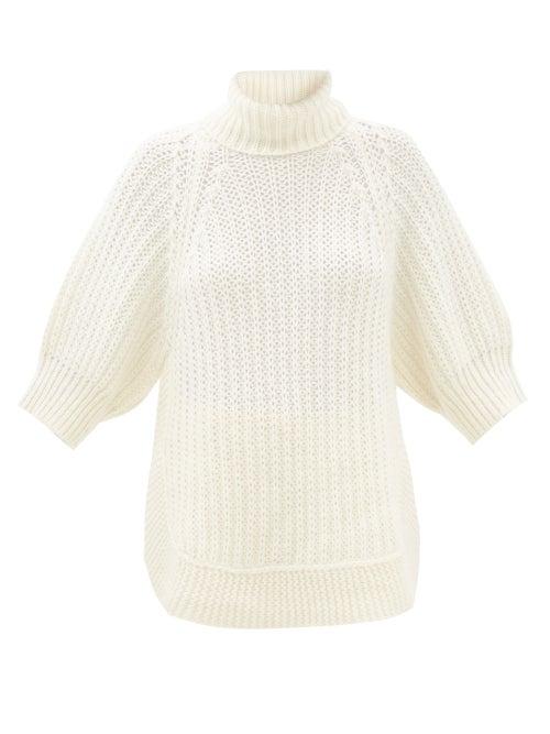 See By Chlo - Puffed-sleeve Alpaca-blend Roll-neck Sweater - Womens - Ivory