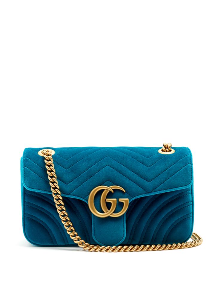Gucci Gg Marmont Small Quilted-velvet Cross-body Bag