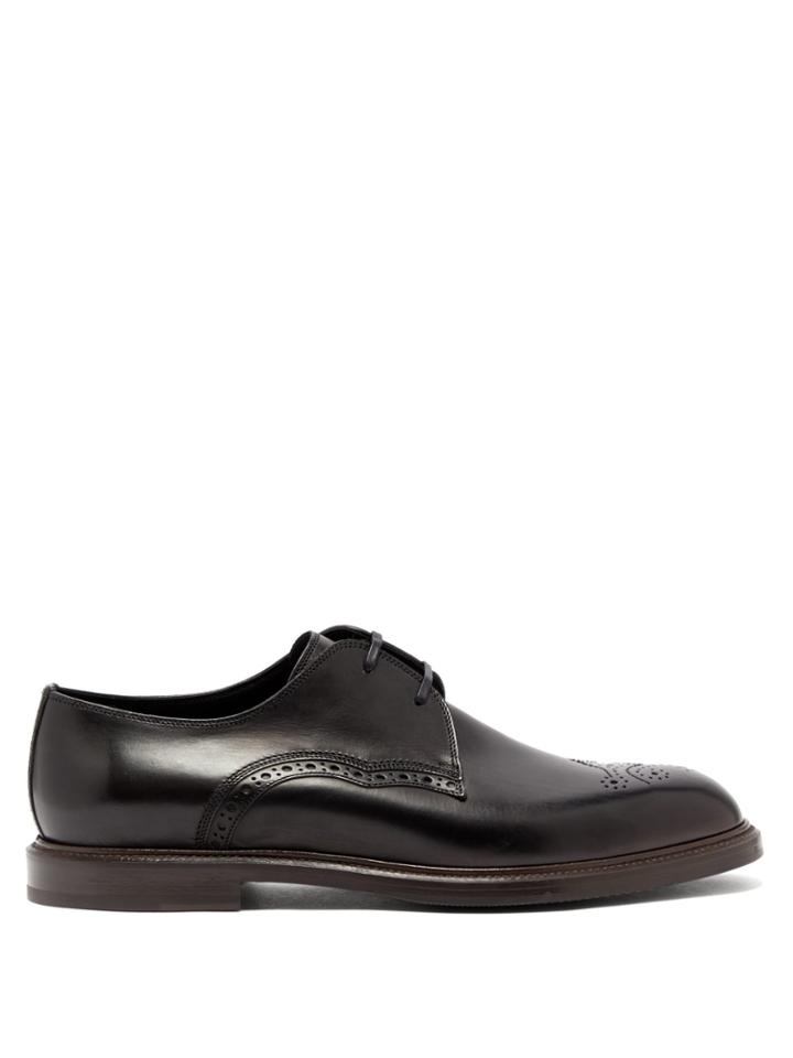 Dolce & Gabbana Wingtip Leather Derby Shoes