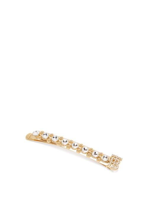 Matchesfashion.com Burberry - Tb Crystal-embellished Hair Slide - Womens - Gold