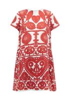 Matchesfashion.com La Doublej - Swing Embroidery-print Faille Dress - Womens - Red Multi