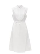 Ladies Rtw Omer Asim - Pintucked-bib Cotton-poplin Shirt Dress - Womens - White