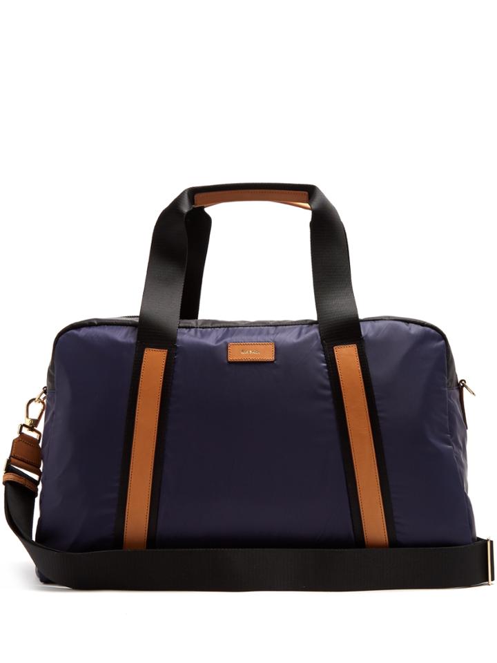 Paul Smith Tri-colour Leather-trimmed Nylon Holdall