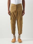 Greg Lauren - Baker Cropped Cotton-jersey Cargo Trousers - Mens - Tan