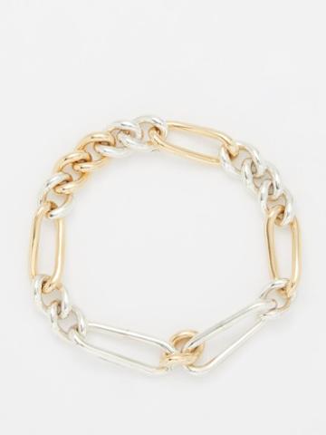 Maor - Curb Link 18kt Gold Bracelet - Mens - Silver Gold