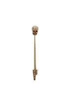 Matchesfashion.com Alexander Mcqueen - Skull Crystal Embellished Brooch - Womens - Gold