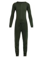 Matchesfashion.com Pepper & Mayne - Hooded Wool And Cashmere Blend Jumpsuit - Womens - Dark Green