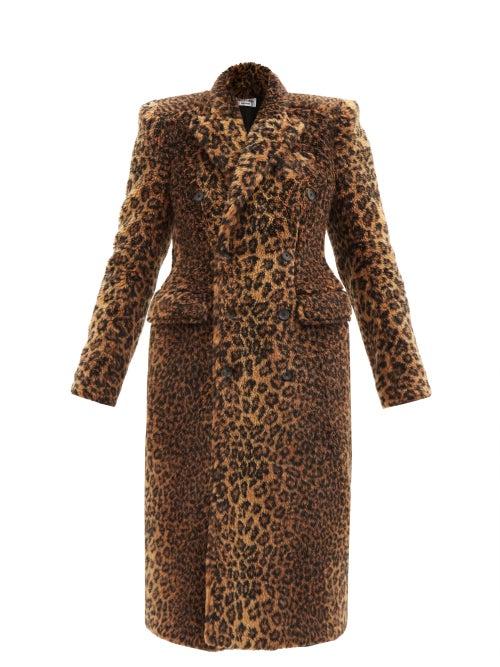 Balenciaga - Leo Hourglass-waist Faux-fur Coat - Womens - Beige
