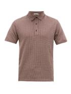 Matchesfashion.com Etro - Argyle Patterned Cotton Jersey Polo Shirt - Mens - Burgundy White