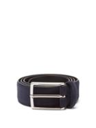 Matchesfashion.com Anderson's - Buckled Suede Belt - Mens - Navy
