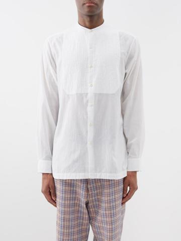 Itoh - Pintuck-pleated Bib Cotton-muslin Shirt - Mens - White