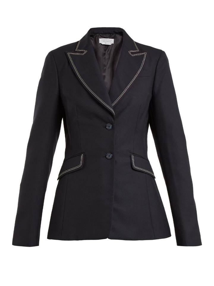 Gabriela Hearst Serge Contrast-stitch Single-breasted Wool Blazer