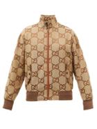 Gucci - Gg-jacquard Cotton-blend Canvas Bomber Jacket - Mens - Camel